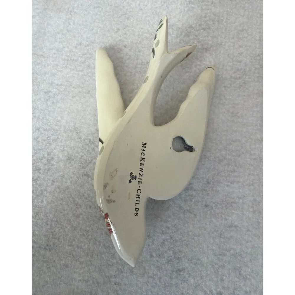 MacKenzie-Childs Ceramic Wildflower Swallowtail Wall Decor Set of 3 Polka Dot 6" - Picture 10 of 11